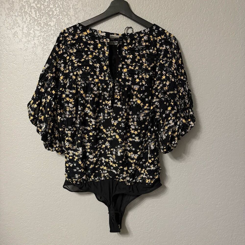 Free people Intimately Dessa Womens Floral Print Bodysuit Size Large NWT - Picture 3 of 6